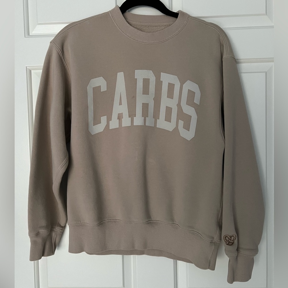 Abercrombie & Fitch Cream 'CARBS' Crewneck Sweatshirt - Picture 3 of 5